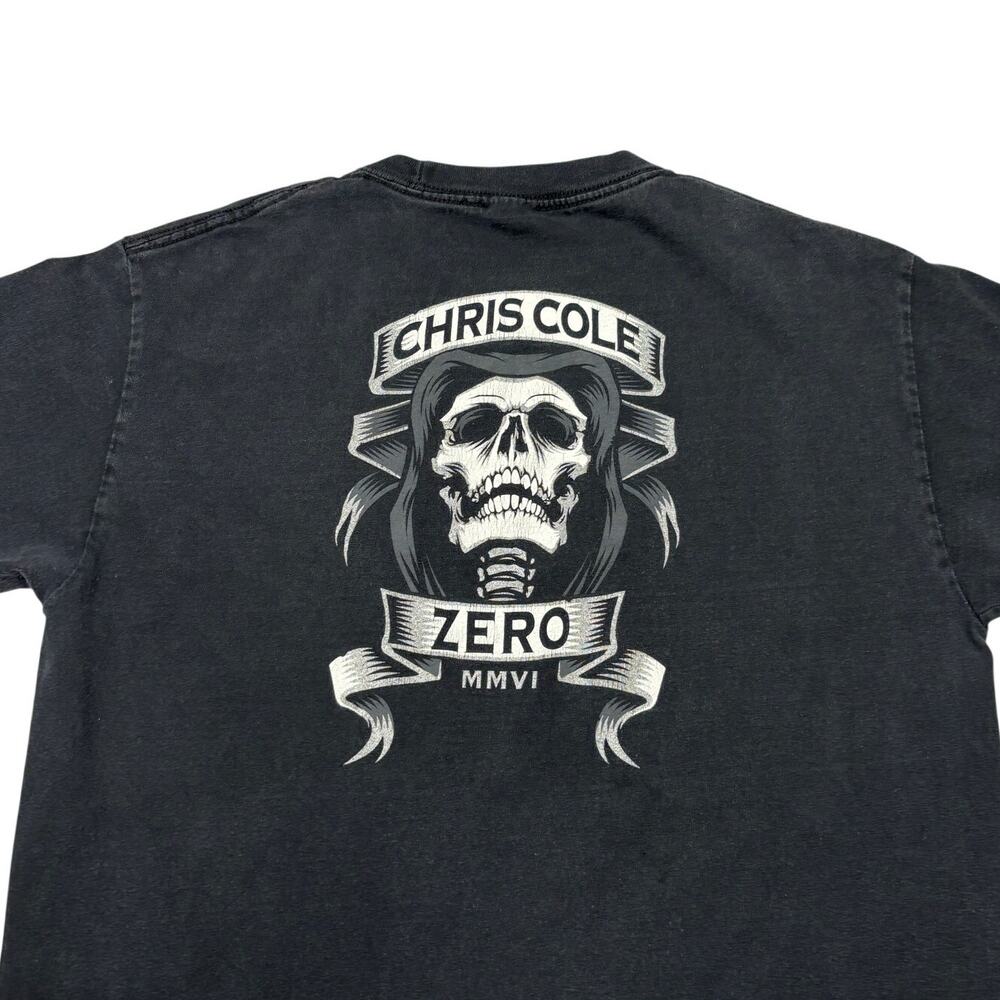 Vintage Zero Chris Cole Tee Shirt Men's Medium Y2K Skate Skull